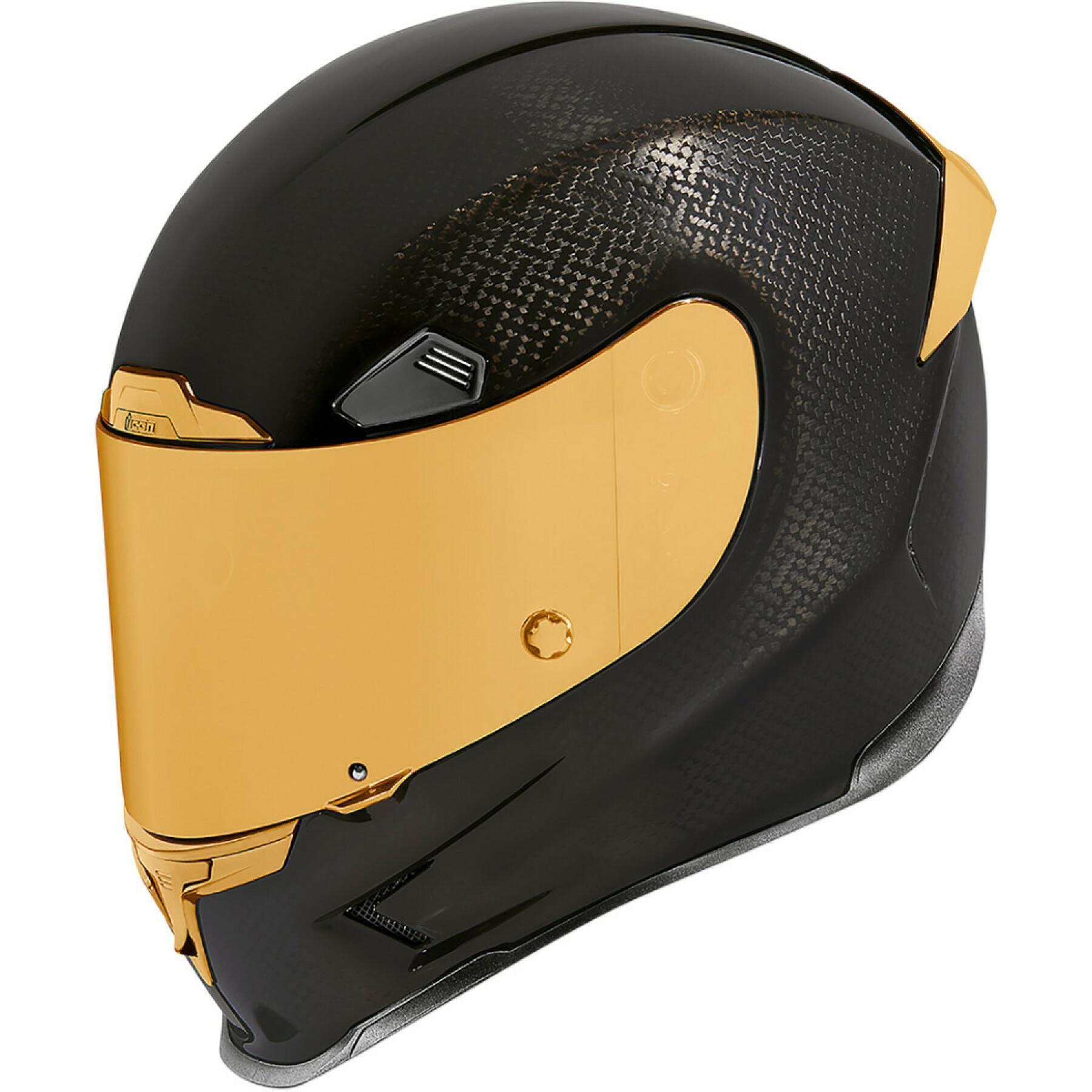 Full face gold motorcycle helmet Icon afp carbon