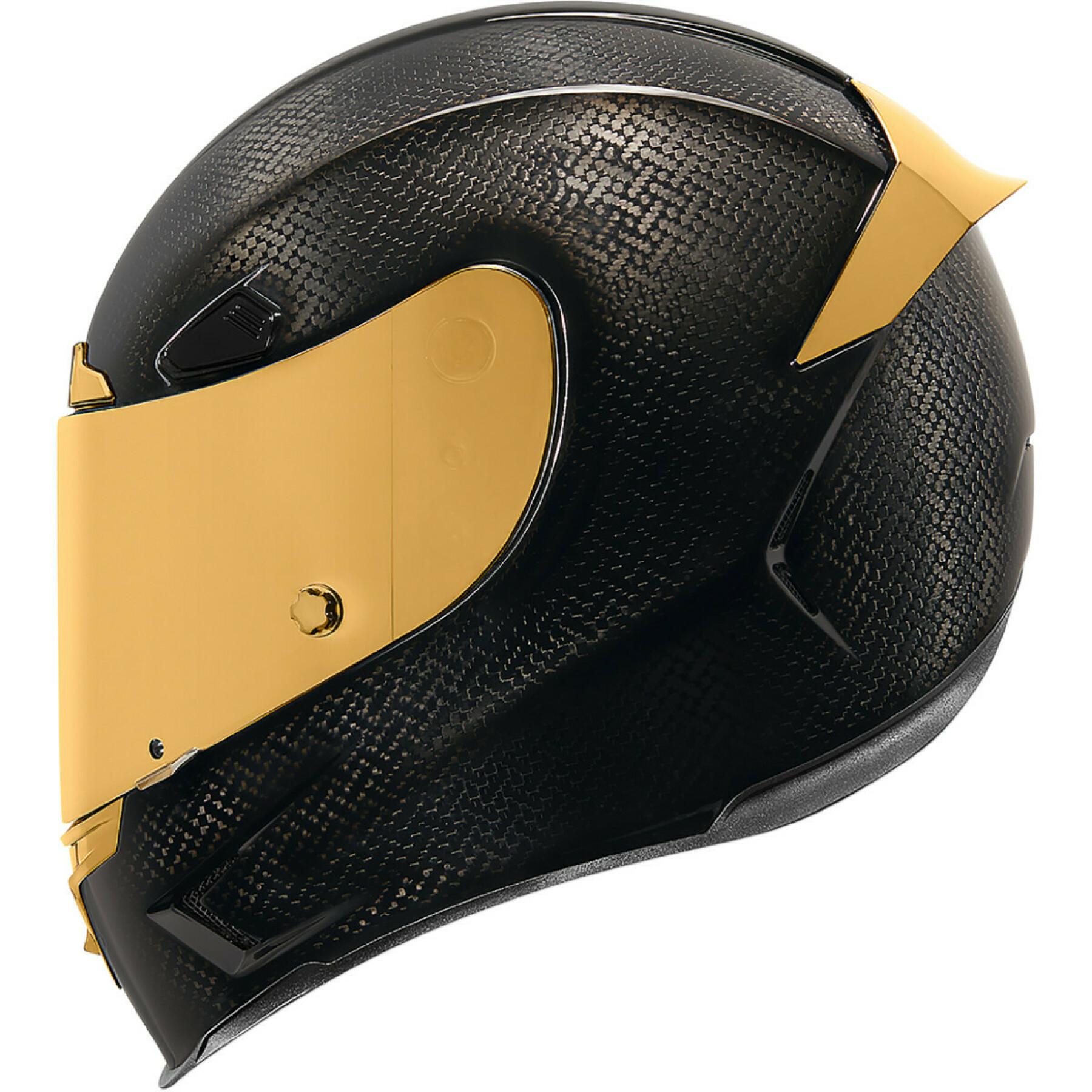 Full face gold motorcycle helmet Icon afp carbon