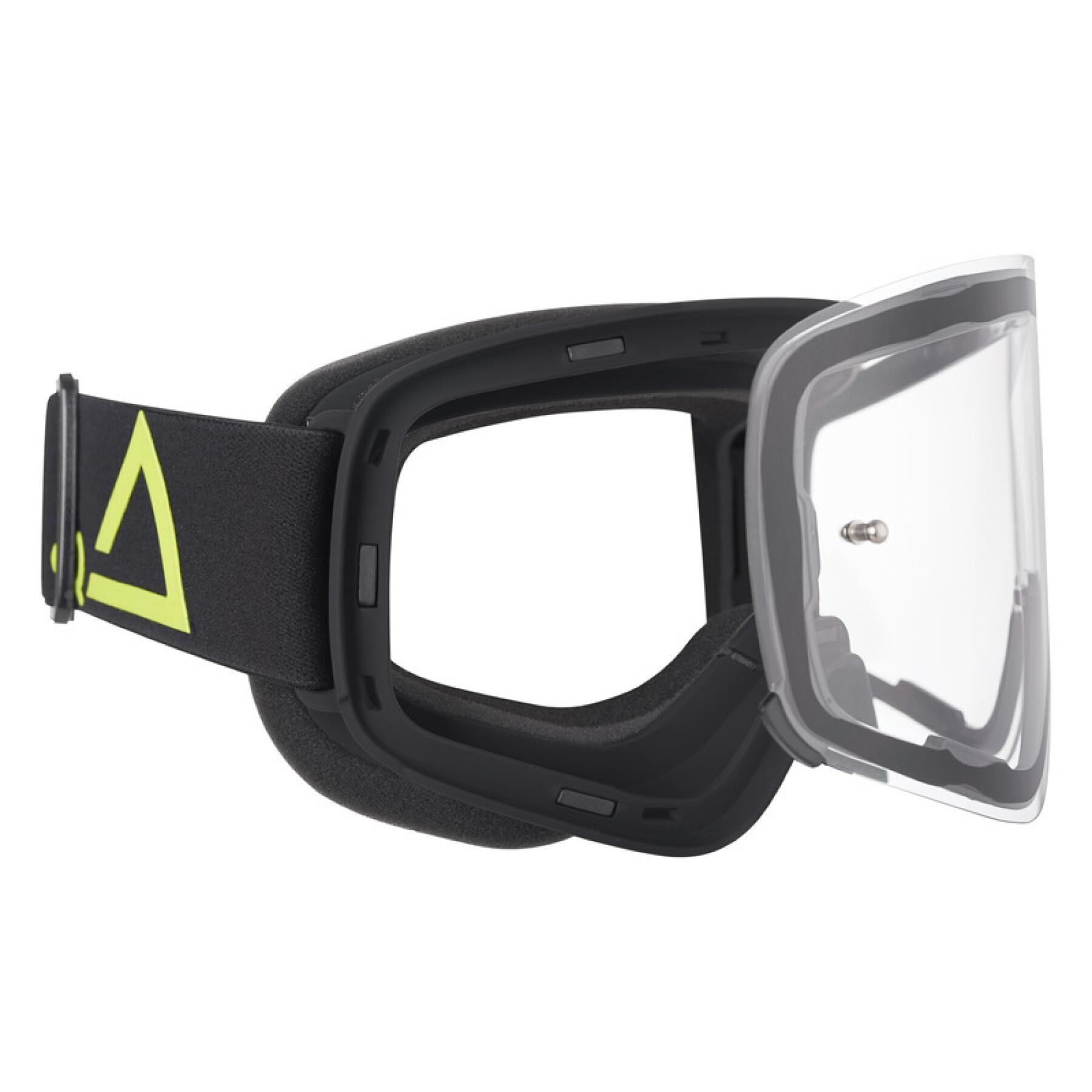 Motorcycle cross goggles with lens transparent Amoq Vision Magnetic