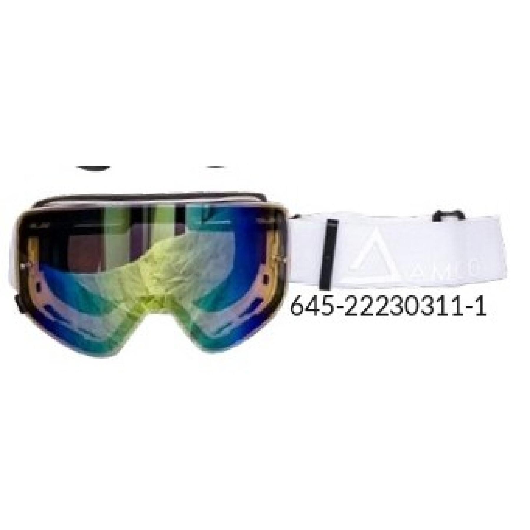 Motorcycle cross goggles with gold mirror lens Amoq Vision Magnetic