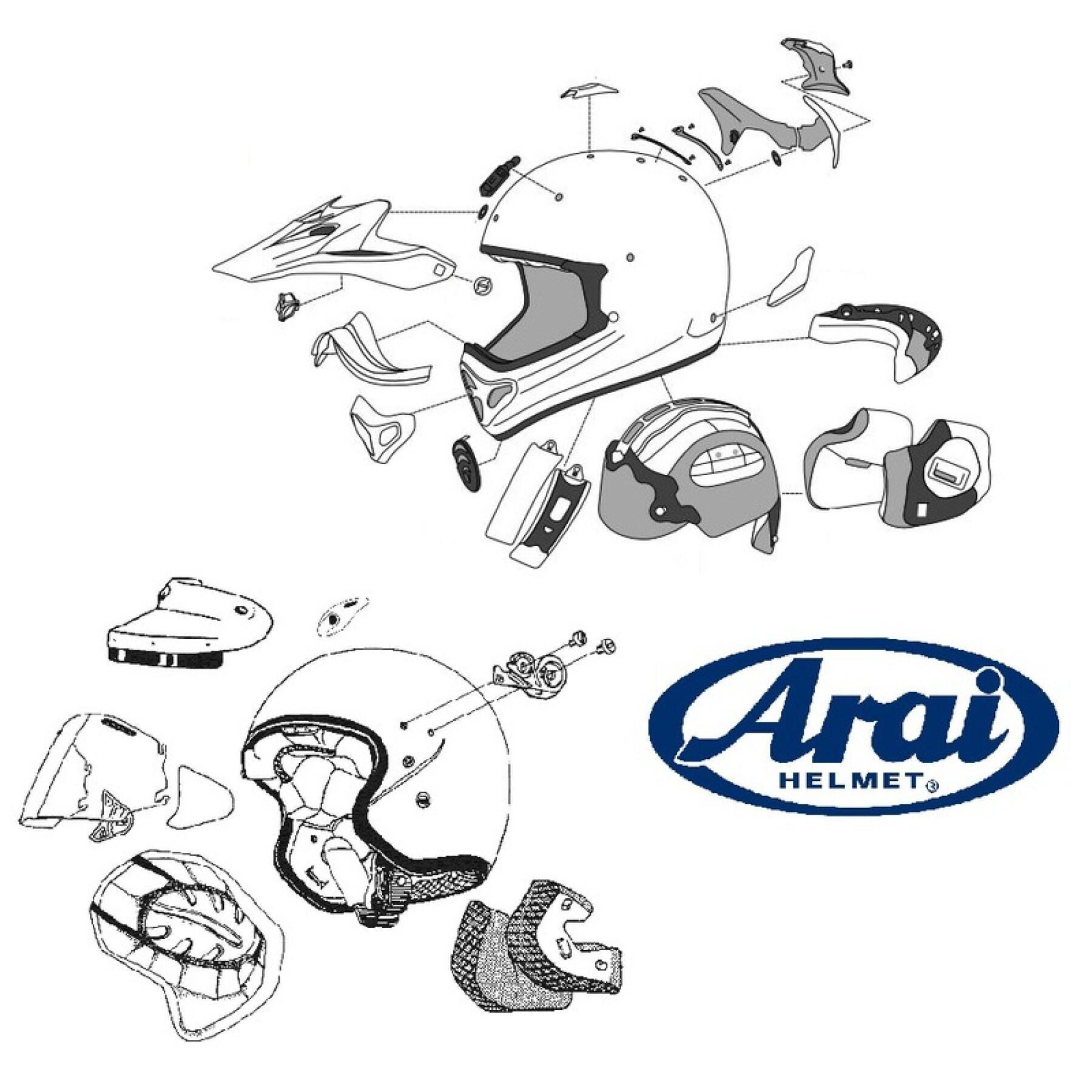 Rear ventilation kit for jet helmets Arai SZ/f - SZ-Light - LRS