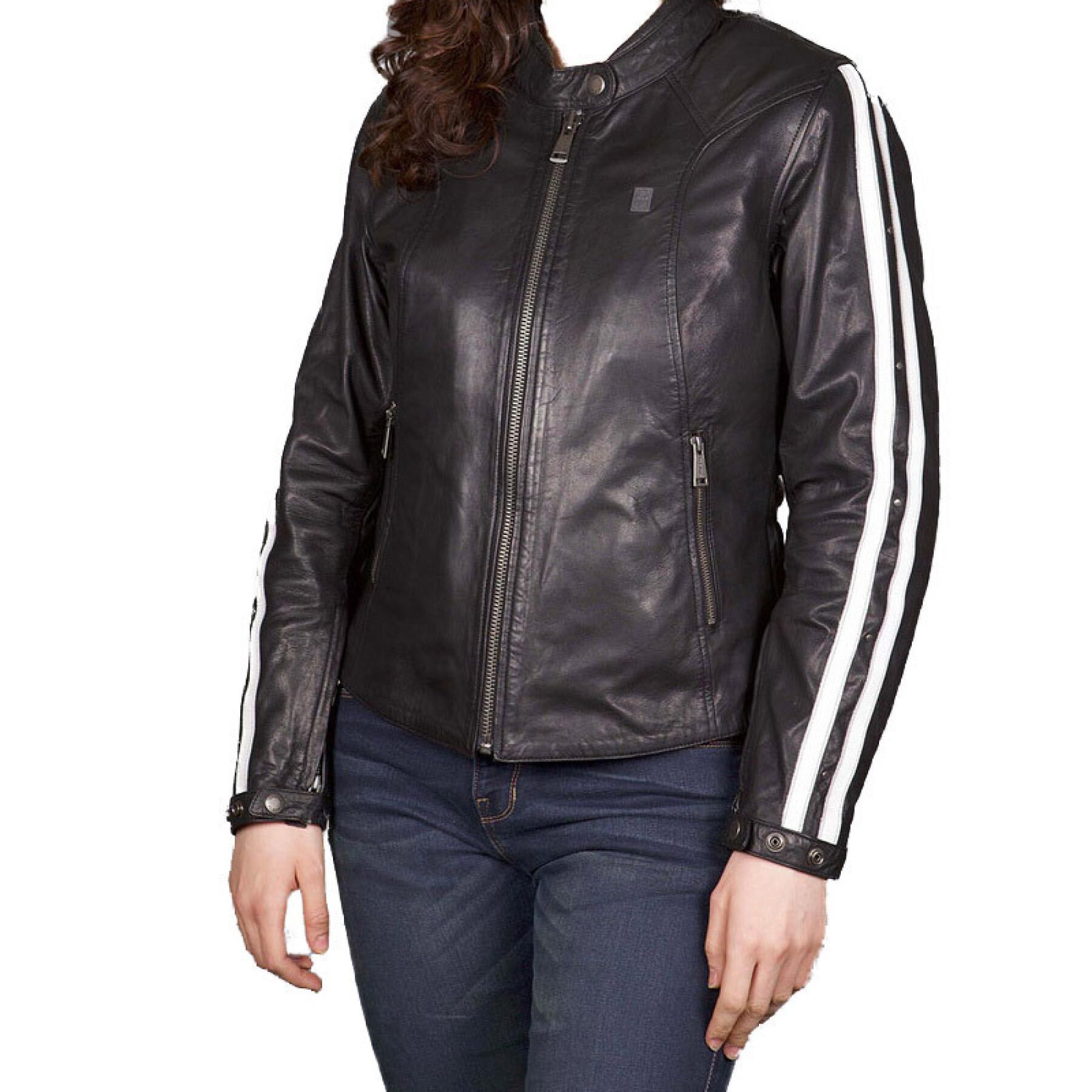 Leather jacket motorcycle woman Helstons Victoria