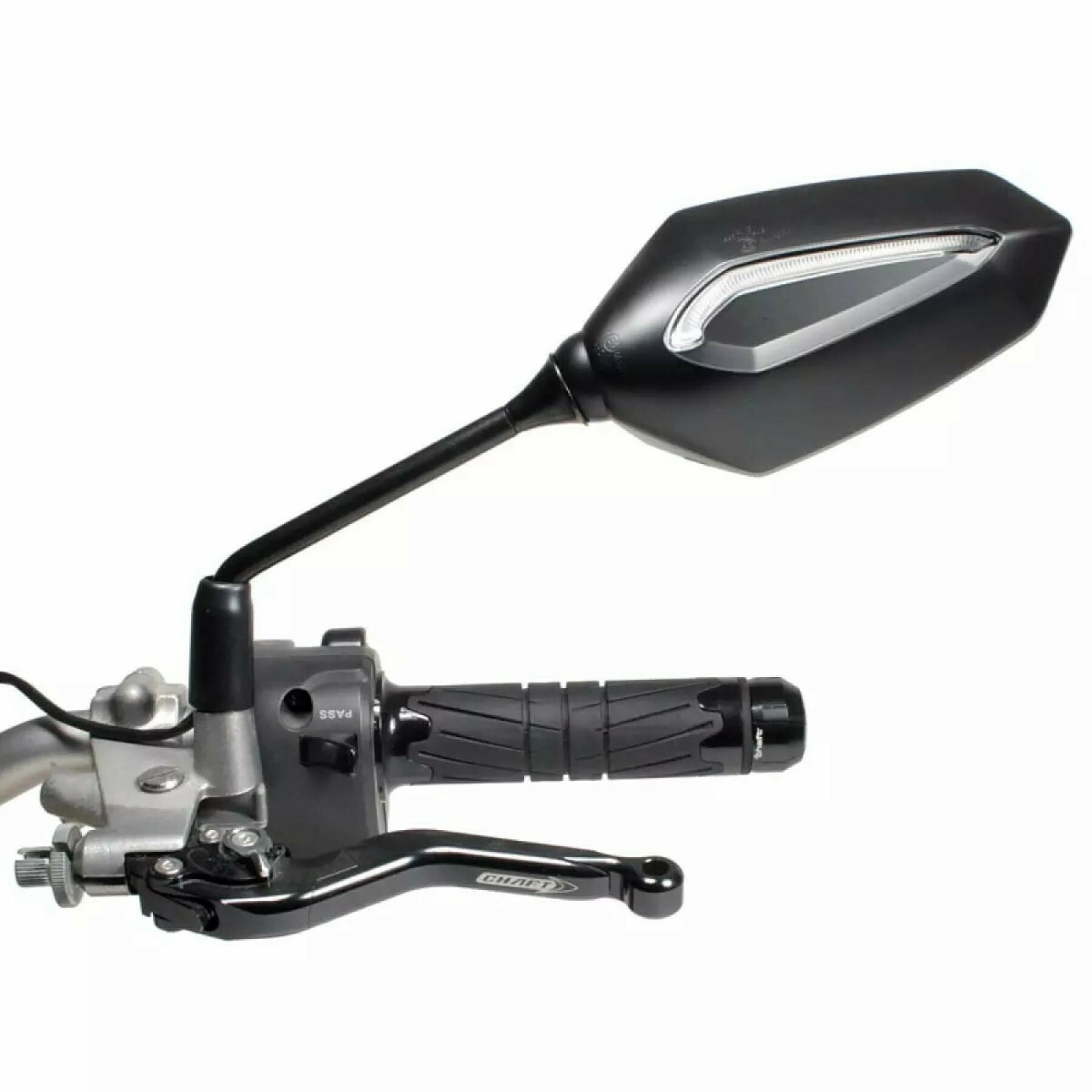 Approved motorcycle mirror with integrated right vision indicators Chaft