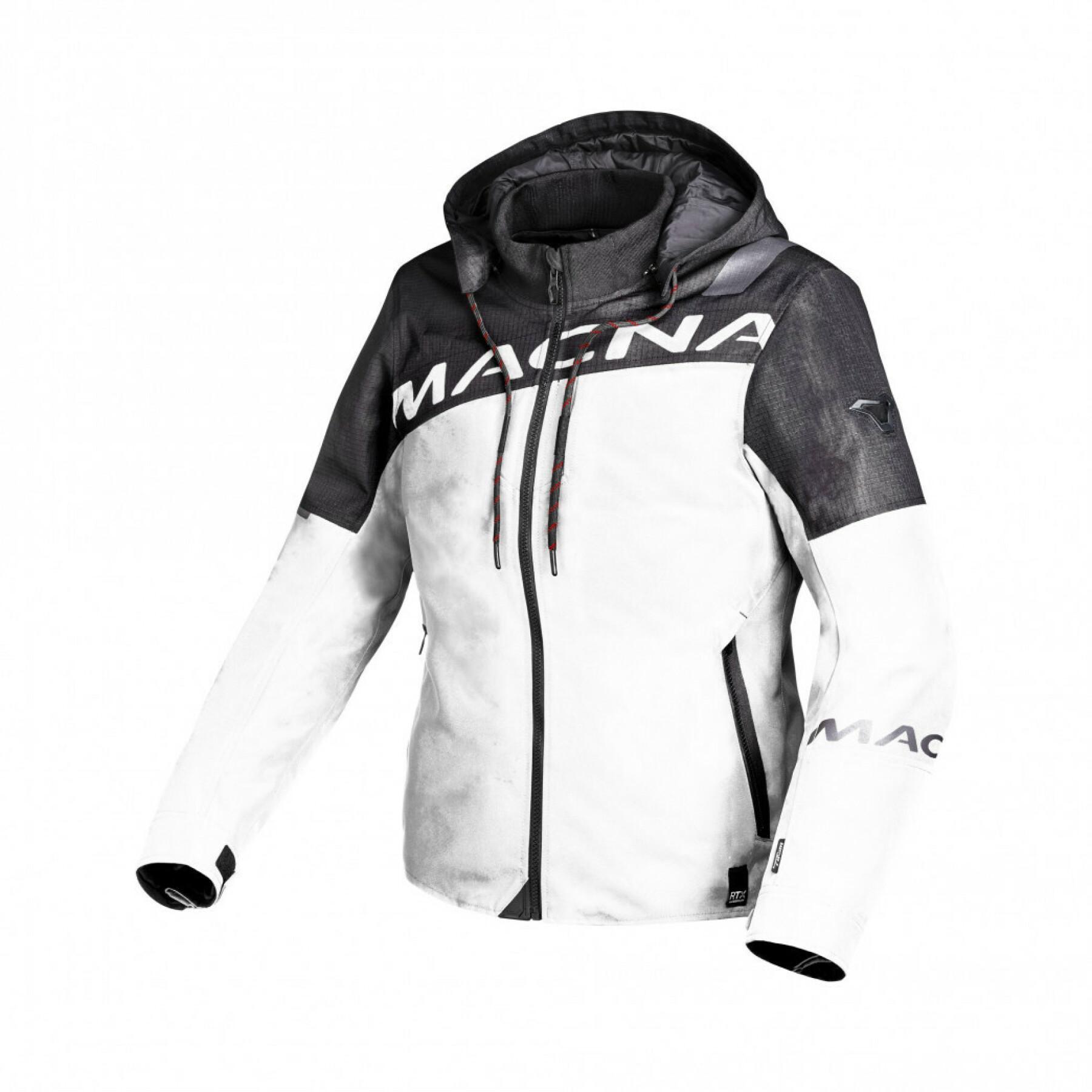Hooded leather jacket for women Macna Racoon
