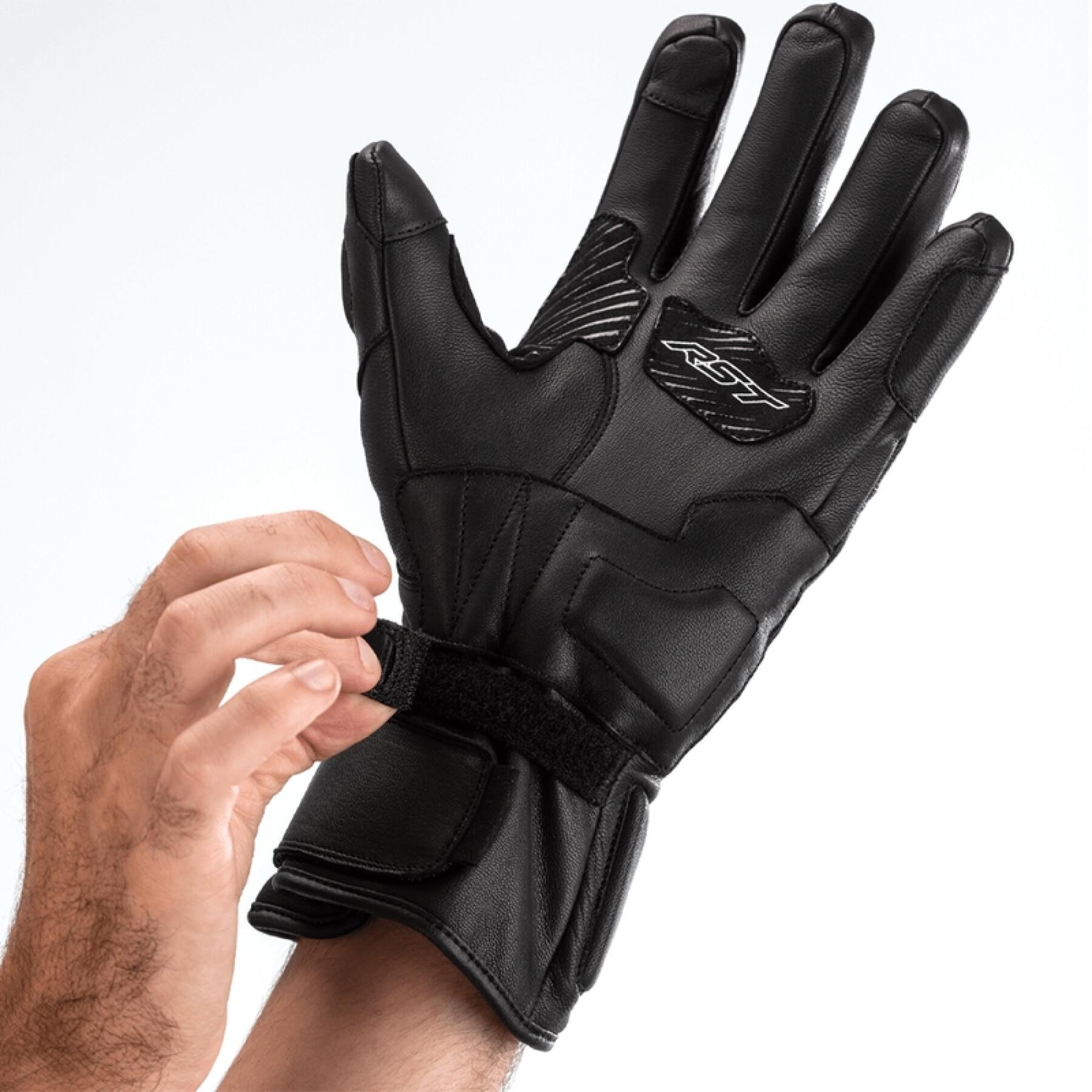 All season leather motorcycle gloves RST Turbine