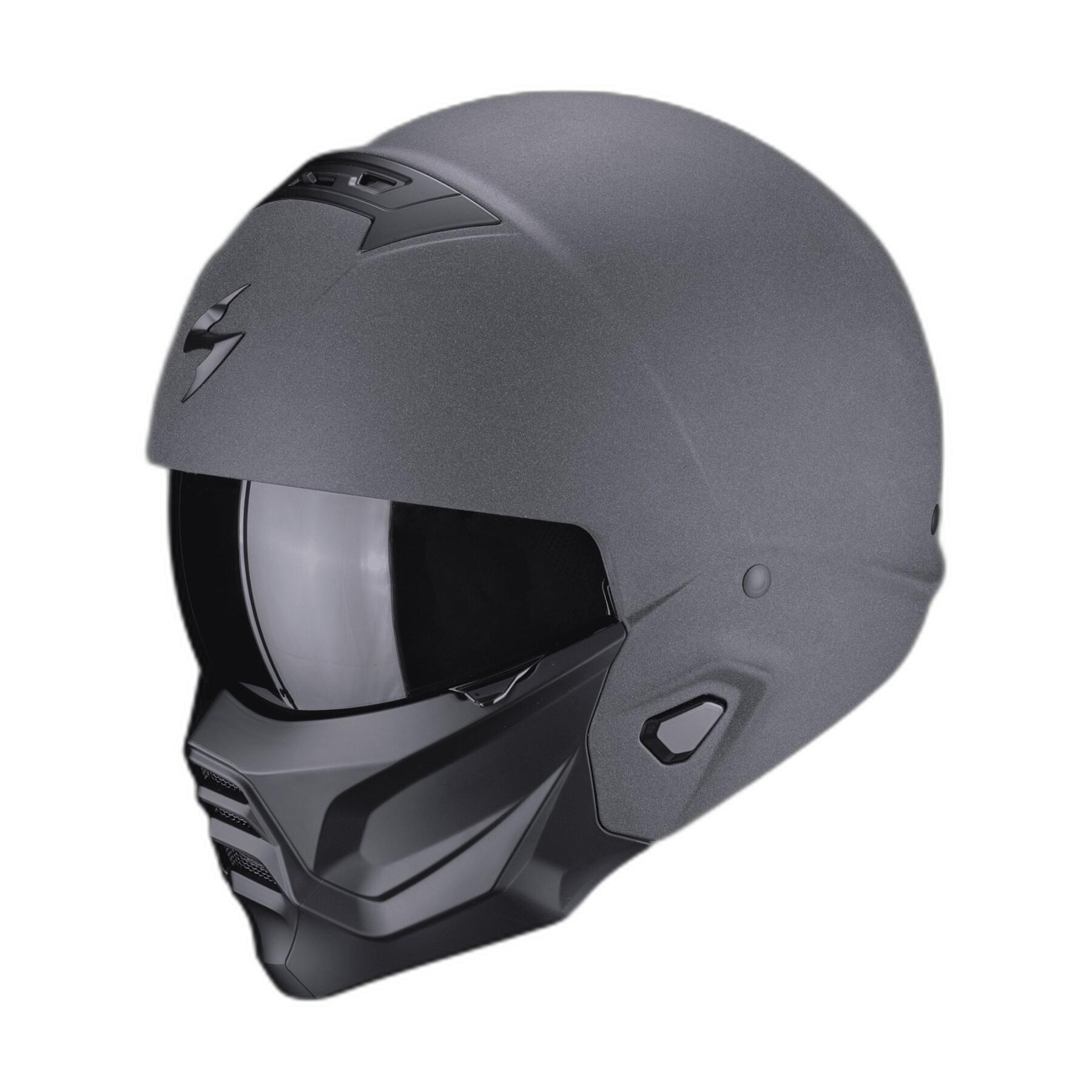 Motorcycle helmet jet Scorpion Exo-Combat II Graphite ECE 22-06