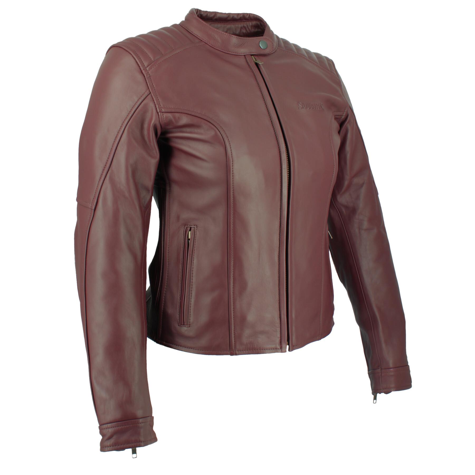 Leather motorcycle jacket woman Soubirac Greta