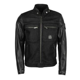Motorcycle leather jacket cotton-leather canvas Helstons winston