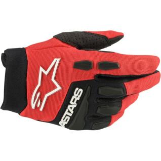 Motorcycle cross gloves for kids Alpinestars yth f bore red and black