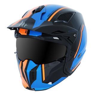 Dark convertible single shield trial helmet with removable chin strap MT Helmets MT STREetFIGHTER SV SKULL(livre avec un ecran supplementaire orange)