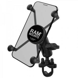 Motorcycle smartphone holder short arm u-shaped handlebar mount RAM Mounts X-Grip®