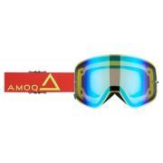 Motorcycle cross goggles with gold mirror lens Amoq Vision Magnetic