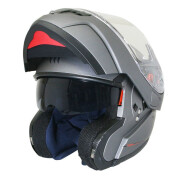 Modular dual-screen helmet in titanium matte finish l MT Helmets ATOM SV