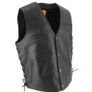 Leather motorcycle vest with laces Soubirac