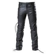 Leather motorcycle pants with laces GMS